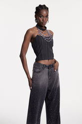 Christin Pearl Halter Yaka Üst